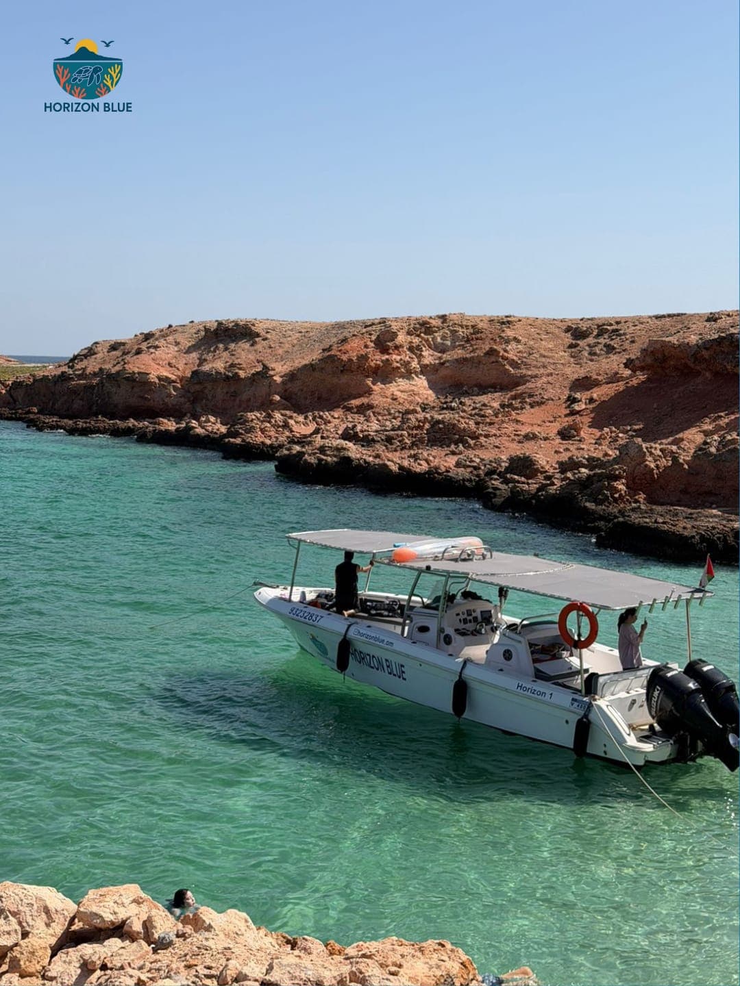 Horizon ONE flagship boat berthed at Al Mouj Marina, Muscat