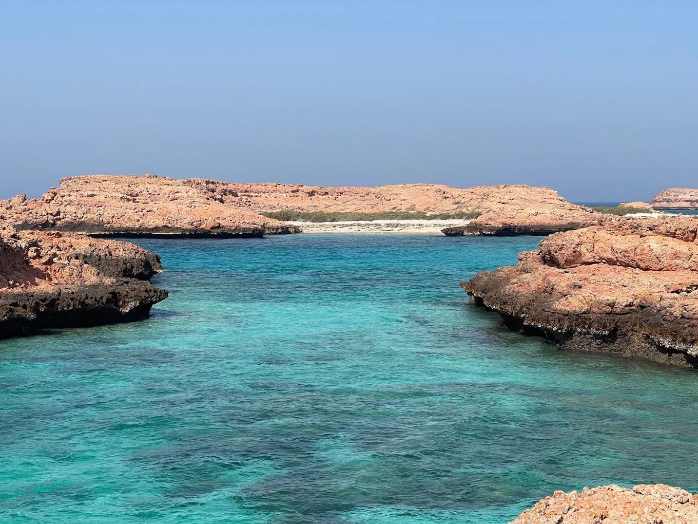 Snorkellers exploring reef fish and coral at the Daymaniyat Islands near Muscat